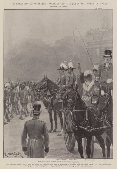 La revue royale des troupes indiennes devant la reine et le prince de Galles - Richard Caton Woodville junior